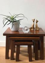 Set van 3 brutalist bijzettafels mimiset | jaren 70, Ophalen of Verzenden, Rechthoekig, Minder dan 55 cm, Minder dan 45 cm