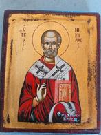 Oude Icon Schilderij - Sint Nicolaas, Ophalen of Verzenden