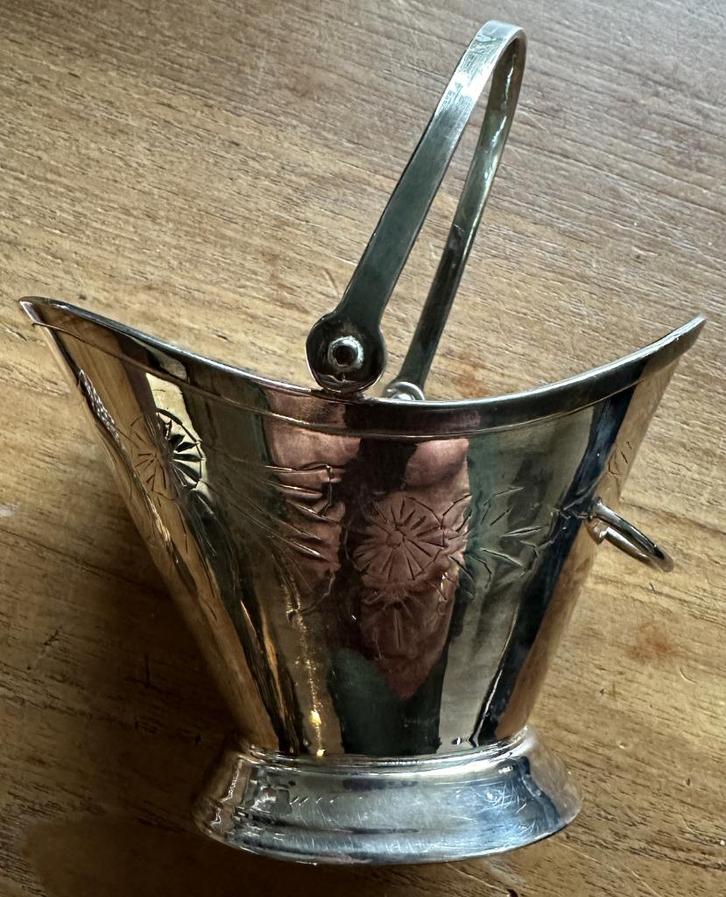 Fraai verzilverd suikermandje met hengsel gemaakt Zilverstad, Antiek en Kunst, Antiek | Goud en Zilver, Zilver, Ophalen