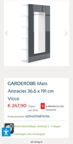 GARDEROBE Mats Antraciet 36.6 x 191 cm Vicco, Huis en Inrichting, Ophalen, Zo goed als nieuw