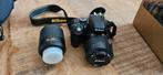 Nikon D3300 met 18-55mm en 55-200mm lenzen, Spiegelreflex, Ophalen of Verzenden, Zo goed als nieuw, Nikon