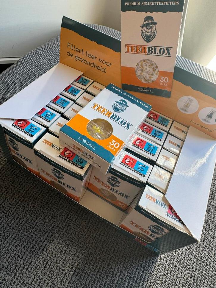 Teerblox sigarettenfilters voor de bewuste roker., Verzamelen, Rookartikelen, Aanstekers en Luciferdoosjes, Nieuw, Sigarenbandjes