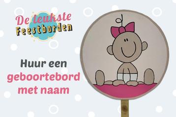 Geboortebord Baby met strik geboorteborden huren meisje  beschikbaar voor biedingen