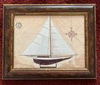 Oude maritieme prent “Summer Breeze” ingelijst, Ophalen of Verzenden, Gebruikt, Kaart, Foto of Prent