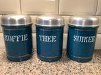 💙PRACHTIGE petrol blauwe bussenset koffie thee suiker BK, Antiek en Kunst, Ophalen of Verzenden