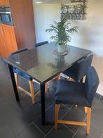 Salon eettafel met barkrukken, Huis en Inrichting, Tafels | Eettafels, Ophalen of Verzenden, Zo goed als nieuw, Rechthoekig, 50 tot 100 cm