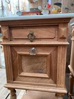 Twee Frans brocante kastjes nachtkastjes met marmer, Ophalen, Gebruikt, Minder dan 45 cm