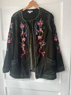 Kerst groen fluwelen geborduurd vest jasje Monsoon XL 42, Ophalen of Verzenden, Zo goed als nieuw, Maat 42/44 (L), Groen