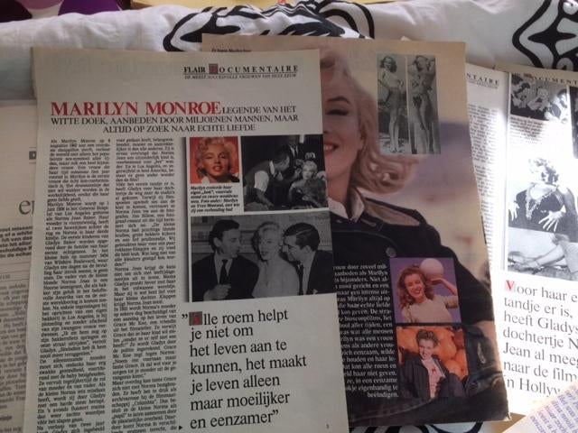 2 artikelen over Marilyn Monroe flair en Margriet, Ophalen of Verzenden, Gebruikt, Boek, Tijdschrift of Artikel