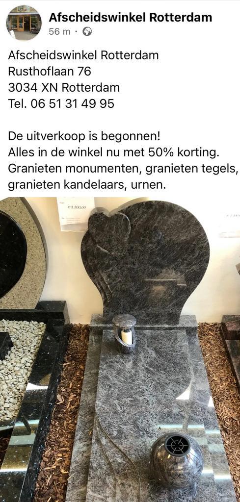 Nw. Granieten Gedenkstenen uitverkoop nu 50% korting, Tuin en Terras, Zand, Nieuw, Ophalen