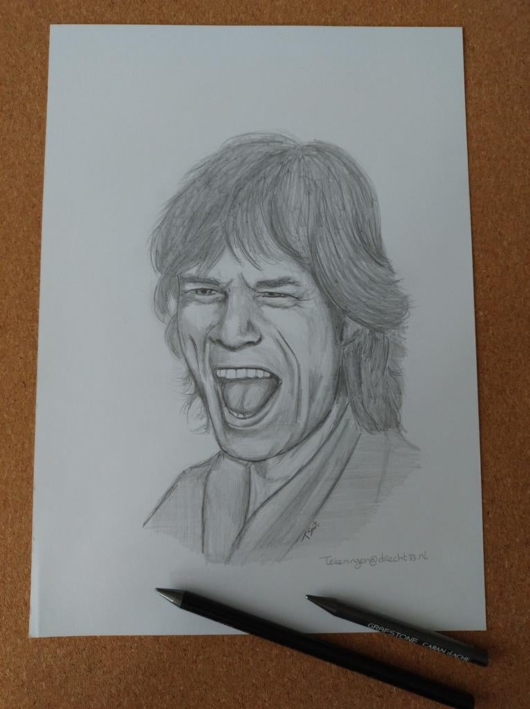 Handgemaakte tekening van Mick Jagger, Ophalen of Verzenden
