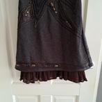 Save the Queen bruine jurk koper kralen borduursel S 43462, Kleding | Dames, Jurken, Bruin, ., Zo goed als nieuw, Maat 36 (S)