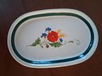 Schaal met groene band en centraal veldboeket, Ophalen of Verzenden