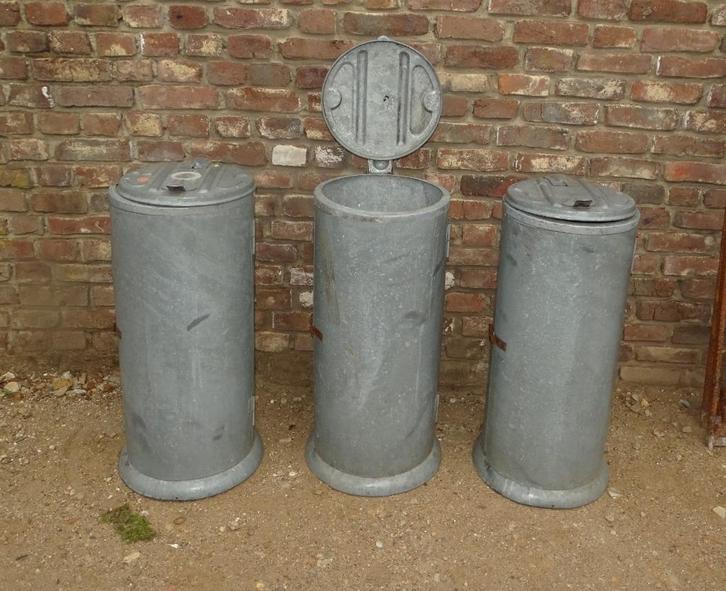 zinken vuilnisbak prullenbak, Antiek en Kunst, Curiosa en Brocante, Ophalen