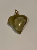 Jade hanger in blad vorm, Ophalen of Verzenden, Zo goed als nieuw, Steen of Mineraal, Bloem of Plant