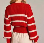 DENNY ROSE trui rood  met offwhite streep mt XS, Italie, -, Verzenden, Zo goed als nieuw