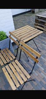 Bistro set hout, Tuin en Terras, Picknicktafels, Ophalen, Vierkant, Zo goed als nieuw, Inklapbaar