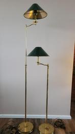 2 Mid century messing vloerlampen, Huis en Inrichting, Lampen | Vloerlampen, 150 tot 200 cm, Gebruikt, Mid century, Metaal