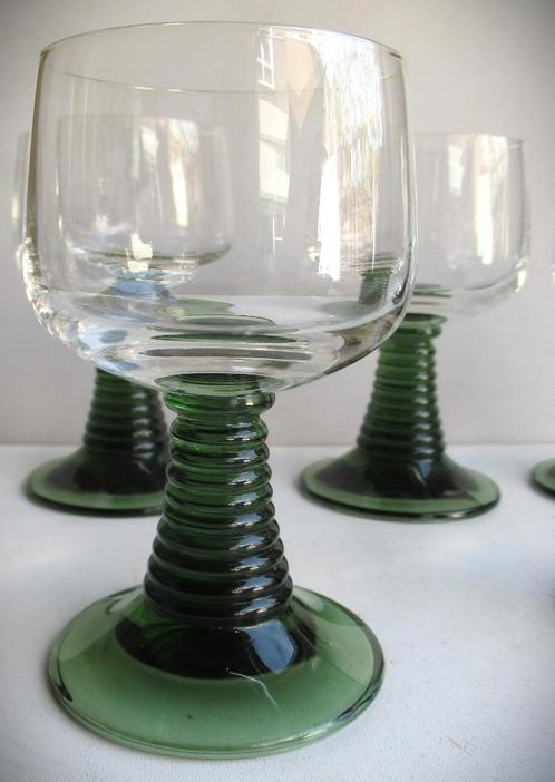 Moezelglas~Moezelglazen~Groene Voet~Moezelwijn glazen, Verzamelen, Glas en Borrelglaasjes, Zo goed als nieuw, Overige typen, Ophalen of Verzenden