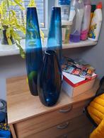 Blauwe glazen vaas, Huis en Inrichting, Woonaccessoires | Vazen, Zo goed als nieuw, Ophalen