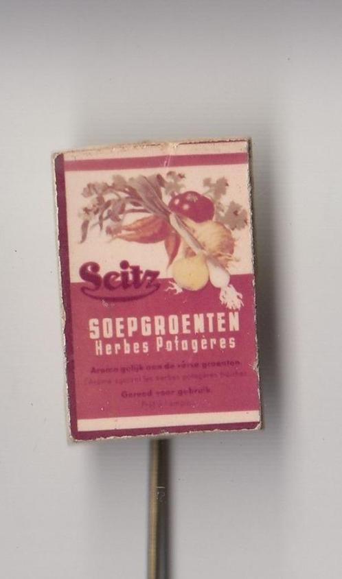 Seitz Soepgroenten speldje, Verzamelen, Speldjes, Pins en Buttons, Gebruikt, Speldje of Pin, Overige onderwerpen, Ophalen of Verzenden