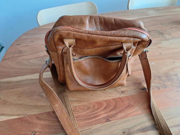 Cowboysbag handtas, klein model, Sieraden, Tassen en Uiterlijk, Tassen | Damestassen, Gebruikt, Handtas, Bruin, Ophalen