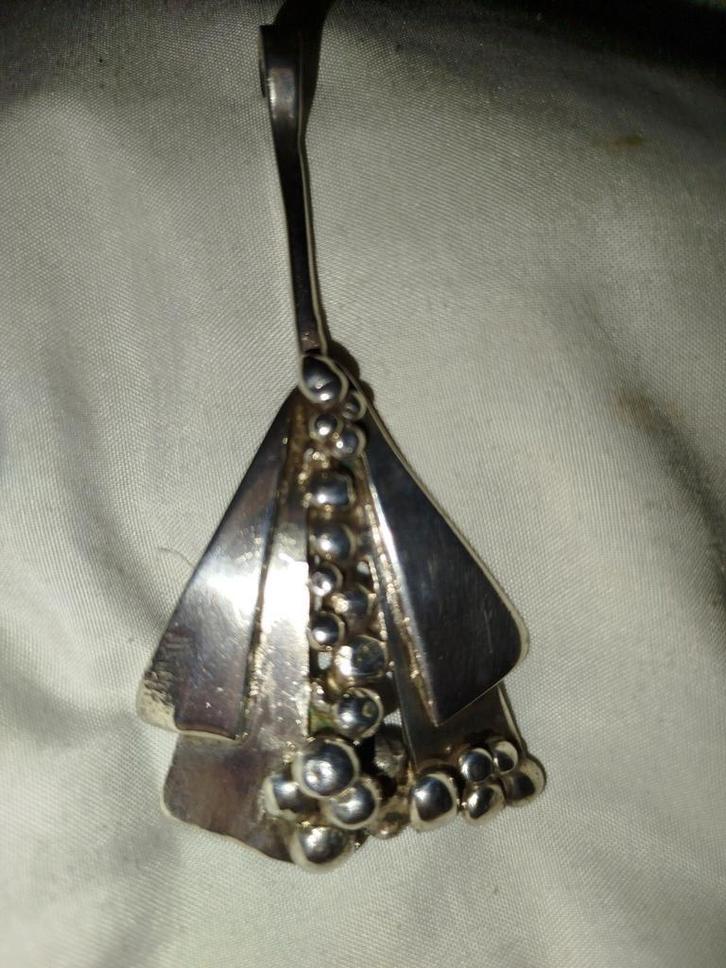 Zilveren abstracte hanger, Sieraden, Tassen en Uiterlijk, Antieke sieraden, Hanger, Zilver, Ophalen of Verzenden