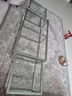 Stijlvolle salontafel set – Glas & RVS, 3-delig, Ophalen, 100 tot 150 cm, 50 tot 100 cm, Minder dan 50 cm