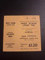 TICKET 71/2 EC Arsenal v Ajax, Ophalen of Verzenden, Zo goed als nieuw, Ajax, Overige typen