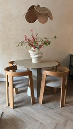 Beige eettafel Zuiver 100cm, Huis en Inrichting, Tafels | Eettafels, Ophalen, Zo goed als nieuw, Rond, 100 tot 150 cm