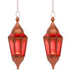 2x marrakech lantaarn roze goud, Ophalen of Verzenden, Zo goed als nieuw, Glas, Minder dan 50 cm