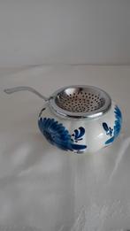 Delfts Blauw Theezeefje met Opvangbakje, Ophalen of Verzenden