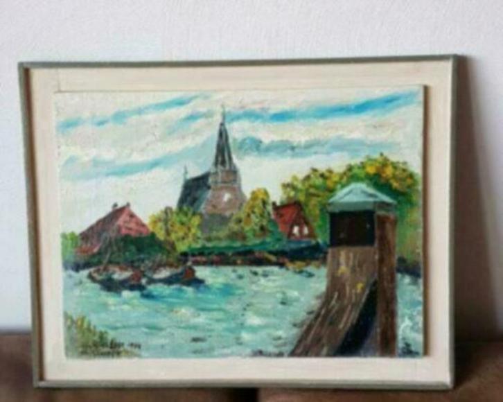 Schilderij West Graftdijk L. Roosloot, Antiek en Kunst, Kunst | Schilderijen | Klassiek, Ophalen