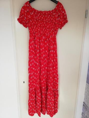 Zomerjurk /maxi jurk Violet Skies rood gebloemd Maat S/36   beschikbaar voor biedingen