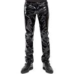 Heren zwarte glimmende kunst leren broek wetlook latex look, Nieuw, Zwart, Verzenden