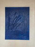 Blauw abstract kunstwerk / schilderij, Antiek en Kunst, Ophalen of Verzenden