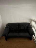 Leolux design bank - zwart leer, Gebruikt, 150 tot 200 cm, Driepersoons, Ophalen of Verzenden