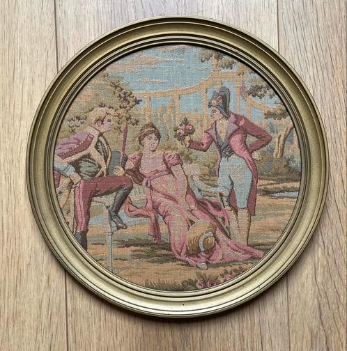 Gobelin / wandtapijt in goudkleurige kunststof lijst, Antiek en Kunst, Kunst | Schilderijen | Klassiek, Ophalen of Verzenden