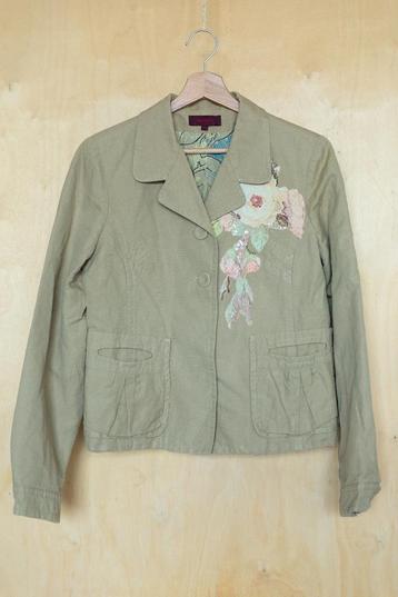 Kenzo prachtig beige linnen jasje met katoen en bloem L 42 beschikbaar voor biedingen