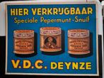V.D.C. Deynze speciale pepermunt snuif - kartonnen reclame., Ophalen of Verzenden, Zo goed als nieuw, Verpakking