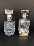 Antieke Kristallen Karaffen - Zilver & Verzilverd, Antiek en Kunst, Antiek | Glas en Kristal, Ophalen of Verzenden