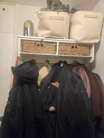 Kapstok met rieten mandjes en halbankje, Gebruikt, 100 tot 150 cm, Hout, Ophalen