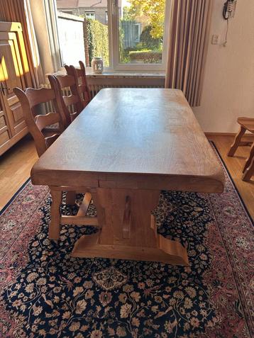 Eiken Eethoek met 6 Stoelen 180 x 84, hoogte 75 cm beschikbaar voor biedingen
