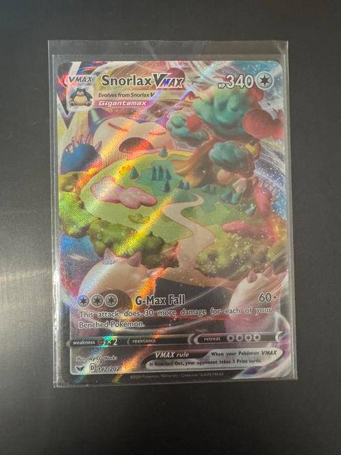 Snorlax Vmax #142 Sword and Shield, Hobby en Vrije tijd, Verzamelkaartspellen | Pokémon, Nieuw, Losse kaart, Foil, Ophalen of Verzenden