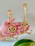 2 grote vintage messing haken wandhaken kapstokhaken, Huis en Inrichting, Woonaccessoires | Kapstokken, Ophalen of Verzenden, Gebruikt