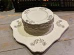 Vintage gebaksschaal + 12 gebaksbordjes Myott England, Ophalen of Verzenden