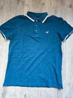 Marineblauw polo Emporio Armani, maat S (WW2), Kleding | Heren, Polo's, Ophalen of Verzenden, Zo goed als nieuw, Blauw