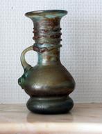 Romeinse vaas met oor. Blauw glas. 17 cm hoog, Ophalen of Verzenden