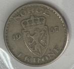 1 kroon Noorwegen 1957, Postzegels en Munten, Munten | Europa | Niet-Euromunten, Ophalen of Verzenden, Overige landen