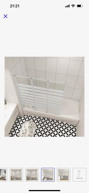 Badwand links 130 x 140cm links montage beschikbaar voor biedingen